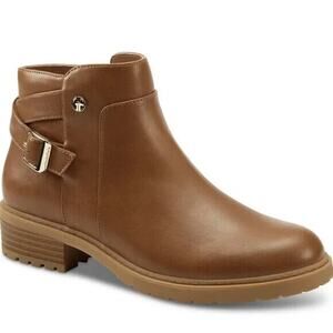 Giani Bernini Women's Brennin Buckled & Zipper Booties, Brown Size 9.5M